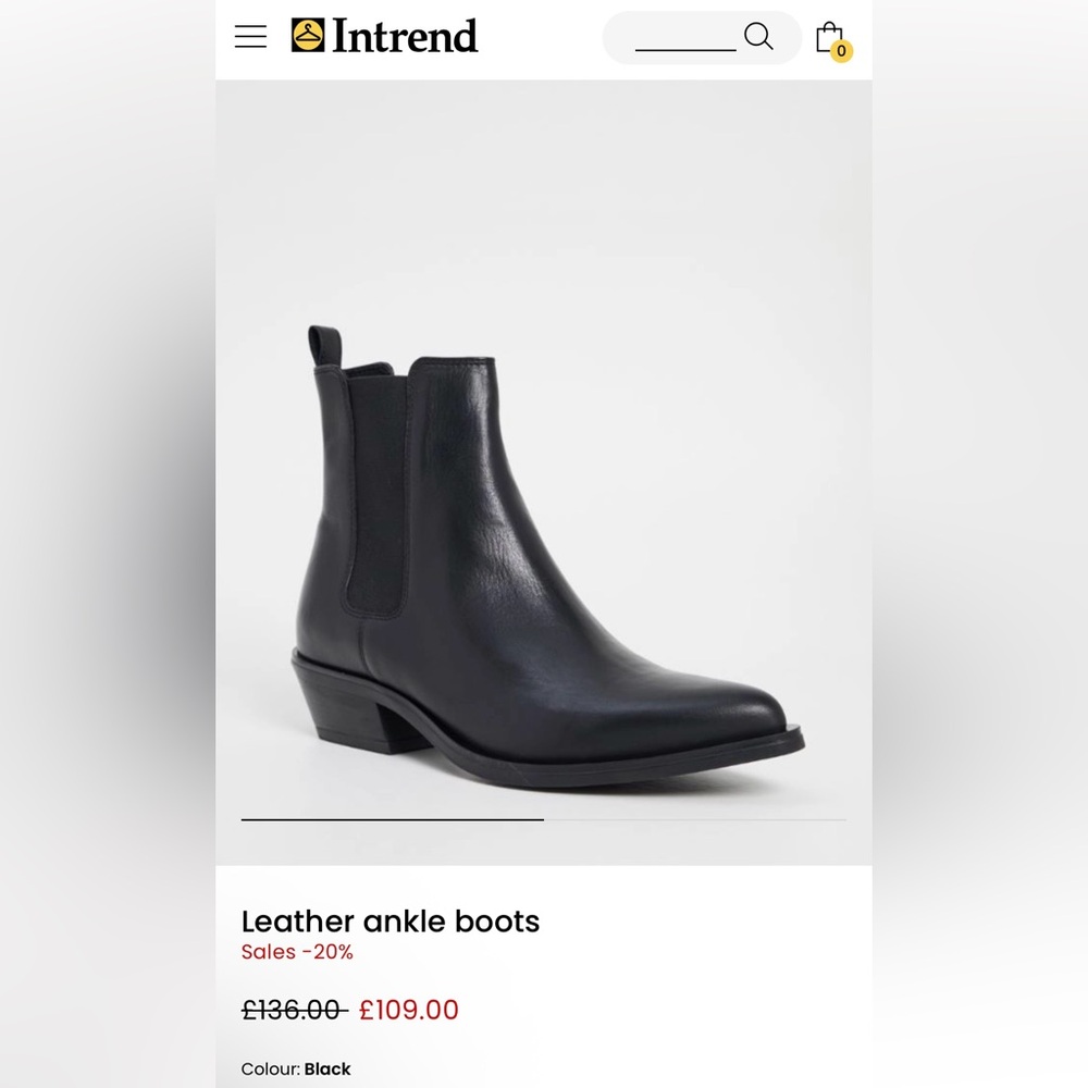 INTREND leather ankle boots
from the Max Mara Fashion Group brand, size 39